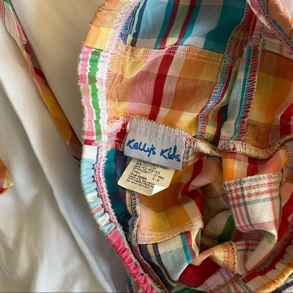 Patchwork Ruffled Shorts & Matching White Shirt Size 5-6